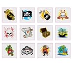 Pirate tattoos, pack of 24