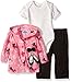 BON BEBE Baby Girls' 3 Piece Microfleece Jacket Set, Pink Ballet Slippers, 3-6 Months