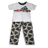 B.T. Kids - Boys 2-Piece Short Sleeved Pajama Set, Black, White - Skeleton and Skull Graphic