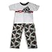 B.T. Kids - Boys 2-Piece Short Sleeved Pajama Set, Black, White - Skeleton and Skull Graphic