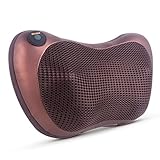 A-ZONE Shiatsu Deep Kneading Neck Massager Pillow with Heat Portable Car Chair Massager, Brown
