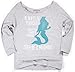 Superluxe™ Womens Be Yourself Be A Mermaid French Terry 3/4 Sleeve T-Shirt, Heather Grey, Small