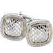 Sterling Silver and 14K Yellow Gold Diamond Cufflinks