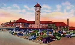 Portland, Oregon, Union Station, ca. 1935 - Fine-Art-Quality Photographic Print - 8x10-inch Enlargement from a Classic Vintage Postcard