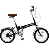 エアロ 16型折りたたみコンパクト自転車 ブラックの画像
