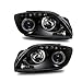 SPPC Projector Headlights Black Assembly Set (CCFL Halo) For Scion Tc - (Pair) Driver Left and Passenger Right Side Replacement Headlamp
