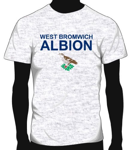 West Bromwich Albion Basic Logo Soccer Tee, Adult Large - Ash Grey