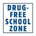 Tapco SZ-1 High Intensity Prismatic Square School Sign, Legend "DRUG FREE SCHOOL ZONE", 36" Width x 36" Height, Aluminum, Blue on White