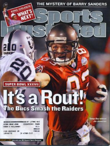 Sports Illustrated February 3, 2003 Joe Jurevicius/Tampa Bay Buccaneers Win Super Bowl XXXVII, Barry Sanders, Mike Davis/Indiana University IU, Serena Williams, Andre Agassi