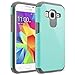 Galaxy Prevail LTE Case, Samsung Galaxy Core Prime G360 Case, RANZ Grey with Aqua Blue Hard Impact Dual Layer Shockproof Bumper Case for Samsung Galaxy Core Prime G360 / Samsung Galaxy Prevail LTE