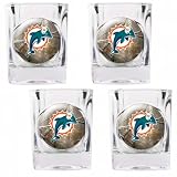 NFL Miami Dolphins Open Field Four Piece Square Shot Glass Set