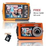 Buy Aqua 5800 Orange (with Micro 16GB) 18 MP Dual Screen Waterproof Digital Camera by SVP&node=172282