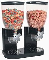 Double Canister Cereal Dispenser - Black (Black) (16.3"H x 13"W x 7.5"D)