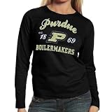 Purdue Boilermakers Ladies Black Long Sleeve Tissue T-shirt