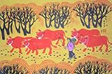 Chinese Peasant Folk Art 15x21 Watercolor Painting #102 - FREE SHIPPING