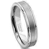 Tungsten Carbide 6MM Grooved Wedding Band Ring