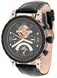 Adee Kaye Men's Semi Skeleton Tourbillon Multi Function Automatic Watch with Retrograde Date Model AK6232-MIPBL