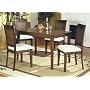 5pc Asian Contemporary Style Dark Brown Dining Table & Chair Set
