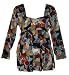 Apparel : Baby Doll Tunic Top/Black with Blue and Burgundy