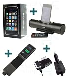 Apple iPhone 3GS black 32 GB Set inkl. musicTupe Hi-Fi System, KFZ-Halter mit Freisprecheinrichtung und Ledertasche mit integrierten Akku
