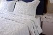 Shabby Chic "Storehouse"3pc KING Quilt/shams set-G/W