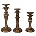 Candleholder Set of 3 - Antique Gold