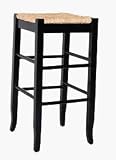 Rush Seat Counter Stool Black (Black) (23.75H x 14.5W x 14.5D)