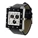 Geneva Platinum Mens Square Face Leather Watch
