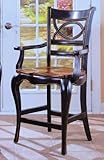 Oval Back Counter Stool w/ Wood Seat by Hooker Furniture - Black (864-75-35 ....