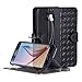 Galaxy S6 Case, ACEABOVE® [Stand Feature] Galaxy S6 Wallet Case **NEW** [Book Cover Case] [Black] - Premium Genuine Intrecciato Leather Wallet cover with Hand Strap - Leather Case with STAND Flip Cover and Credit Card ID Holders for Samsung Galaxy S6 2015 Model – (Black)