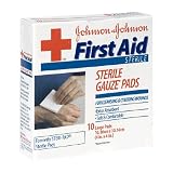 Johnson & Johnson First Aid Gauze Pads, Large, 10 Pads (Pack of 6)