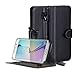 Galaxy S6 Edge Case, ACEABOVE [Stand Feature] Galaxy S6 Edge Wallet CaseNEW [Book Cover Case] [Black] - Premium Genuine Leather Wallet cover with Hand Strap - Galaxy S6 Edge Leather Case with STAND Flip Cover and Credit Card ID Holders for Samsung Galaxy S6 Edge 2015 Model - (Black)
