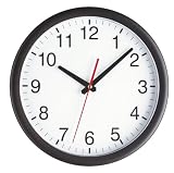 Produkt-Bild: TFA Dostmann 98.1077 Wanduhr mit schwarzem Kunststoffrahmen