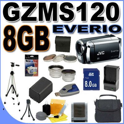 JVC Everio GZ-MS120B - Camcorder - widescreen - 800 Kpix - optical zoom: 35 x - supported memory: SD, SDHC - flash card - onyx black