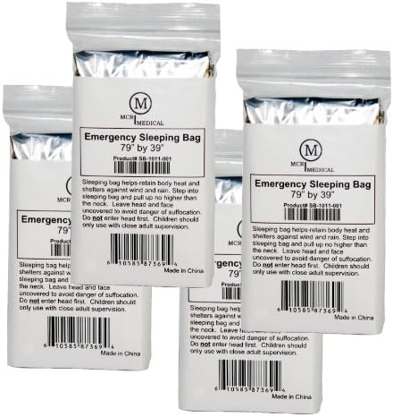 Pack of Emergency Sleeping Bags, Thermal Reflective Survival Bags, MCR Medical