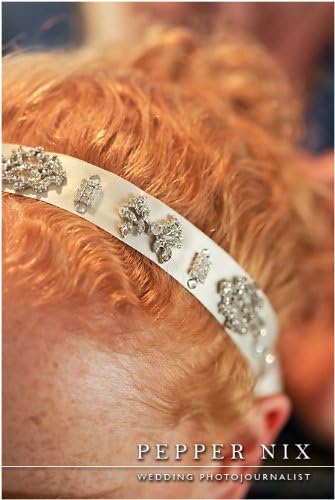 Bridal Hair Crystals Rhinesotne Headband Headpiece Shiffon and Ribbon Gown Sash