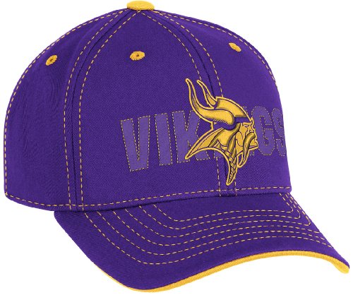 NFL Boy's End Zone Youth Structured Adjustable Hat - NE08B (Minnesota Vikings, Youth 4-7)