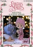 Precious Moments Christmas in Plastic Canvas (Nativity, Coaster Set, Girl and Boy Tissue Box Covers, Table Decoration, Wall Hanging, Drummer Doorstop, Ornaments, Wreath, Basket Decoration and Candy Box)