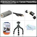 Essentials Accessory Kit For Canon PowerShot SD4500IS Sd4500 ELPH 510 HS ELPH 520 HS ELPH 530 HS Includes Flexible Tripod + USB 2.0 Reader + Extended Replacement NB-9L (1000 mAH) Battery + Mini HDMI Cable + Screen Protectors + MicroFiber Cloth + More