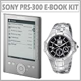 Sony PRS-300SC Digital Reader Pocket Edition in Silver w/ Seiko SNP007 Men's Coutura Kinetic Perpetual Watch