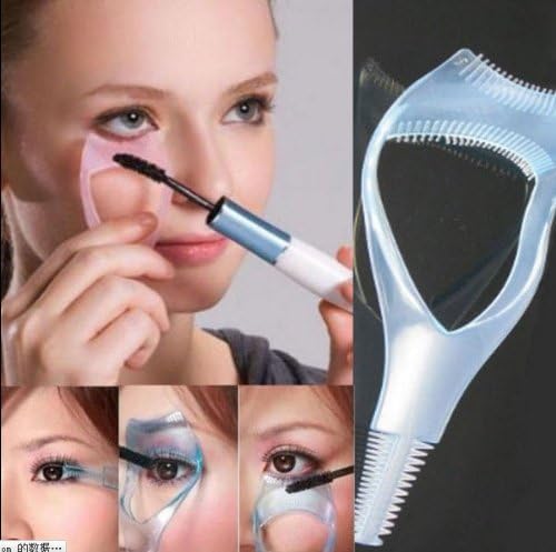 1 pink Eyelash Curler Mascara Guard Applicator Comb Brush Makeup Cosmetic Tool