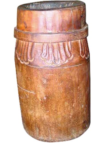 Wooden Bowl Antique India Umbrella Stand