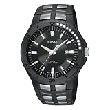 Pulsar Men's Crystal Accented Black Ion Plated Stainless Steel Watch #PXDB23