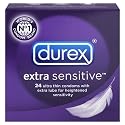 Durex Extra Sensitive Lubricated Condoms, 24-Count Boxes (Pack of 2)