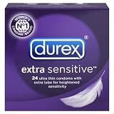 Durex Extra Sensitive Lubricated Condoms, 24-Count Boxes (Pack of 2)