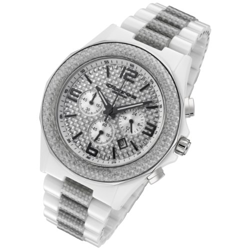 Cirros Milan White Explosion Ceramic and Silver Carbon Fiber Men Cirros Milan White Explosion Ceramic and Silver Carbon Fiber Men