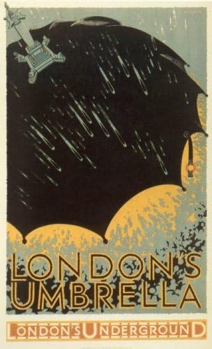 London's Umbrella 1925 Underground London Underground Vintage Poster