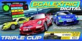 Scalextric C1223 1:32 Scale Triple Cup Digital Race Set with Pit Stop Lane Game