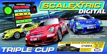 Scalextric C1223 1:32 Scale Triple Cup Digital Race Set with Pit Stop Lane Game