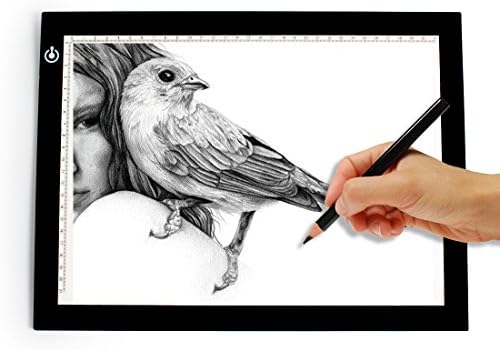 JIELIOU A4 LED Artcraft Tracing Light Pad with USB Cable Ultra-thin Dimmable LED Copy Board Drawing Light Box